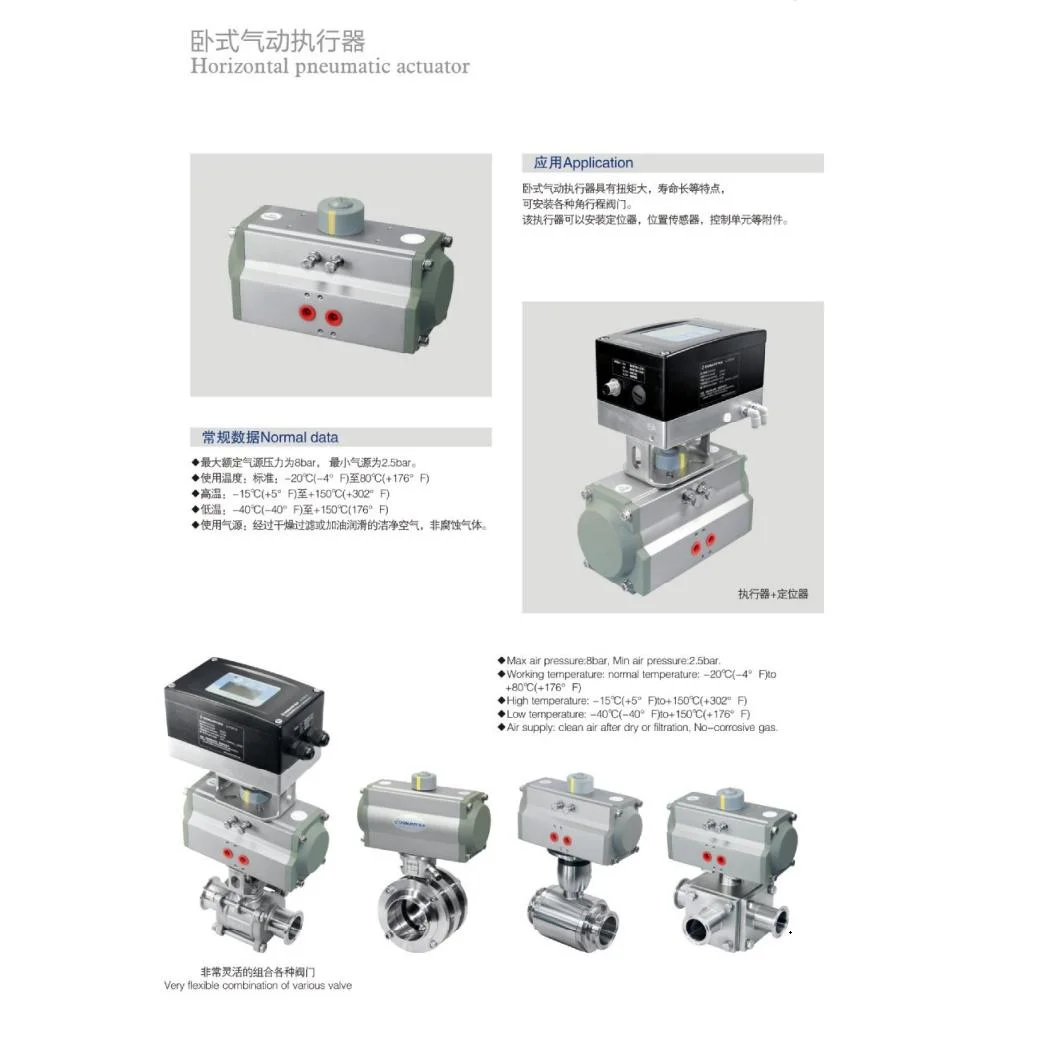 Horizontal Pneumatic Actuator Single Action With Il-Top DC24V