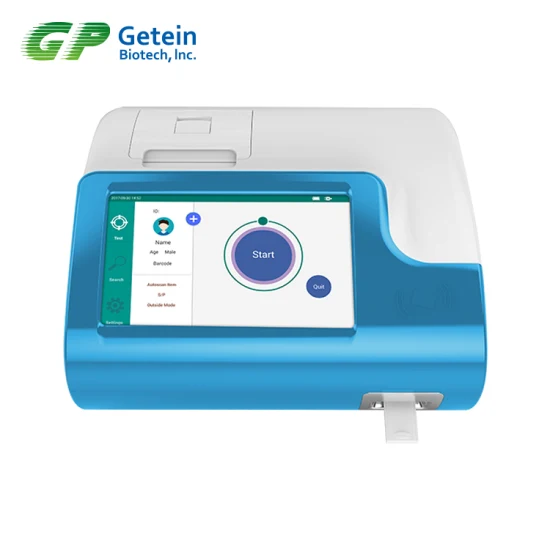 Poct / Getein 1100 Immunoassay-Analysator Klinische Analyseinstrumente für T4/Tsh/D-Dimer/Ckmb/Crp/Hba1c/Vitamin-D-Testanalysator